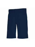 Girls Navy Mid Rise Flat Front Short with logo