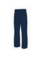 Girls Navy Mid Rise Flat Front Pant with logo