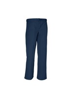 Boys Navy Flat Front Pants with logo