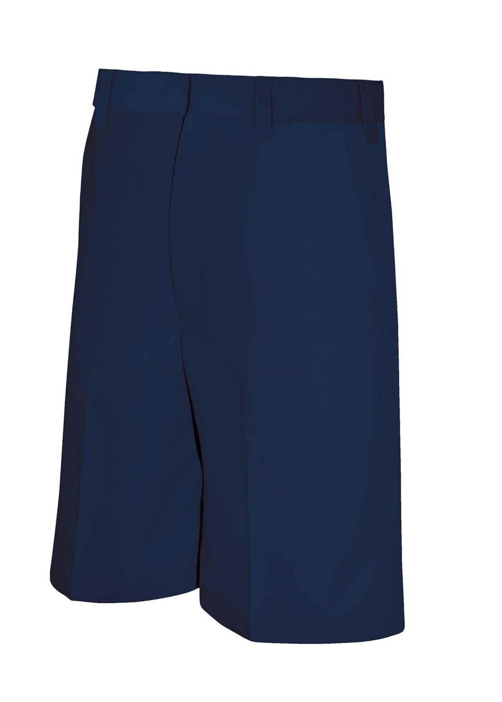 Boys Navy Flat Front Shorts with logo