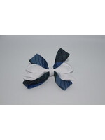 Plaid Carnival Bow WHT P46