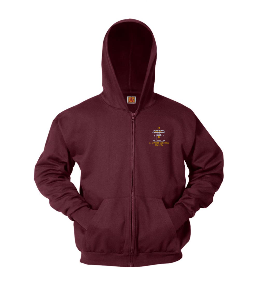 6247 SCBA Hooded Full Zip Sweatshirt Wine - The Uniform Store