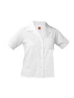 OLMCS White Short Sleeve Pointed Collar Blouse