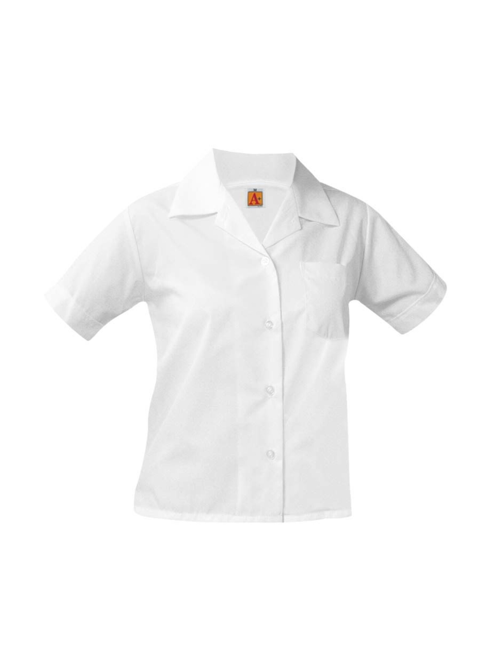 OLMCS White Short Sleeve Pointed Collar Blouse