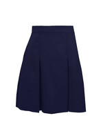 Navy 4 Pleat Solid Skirt