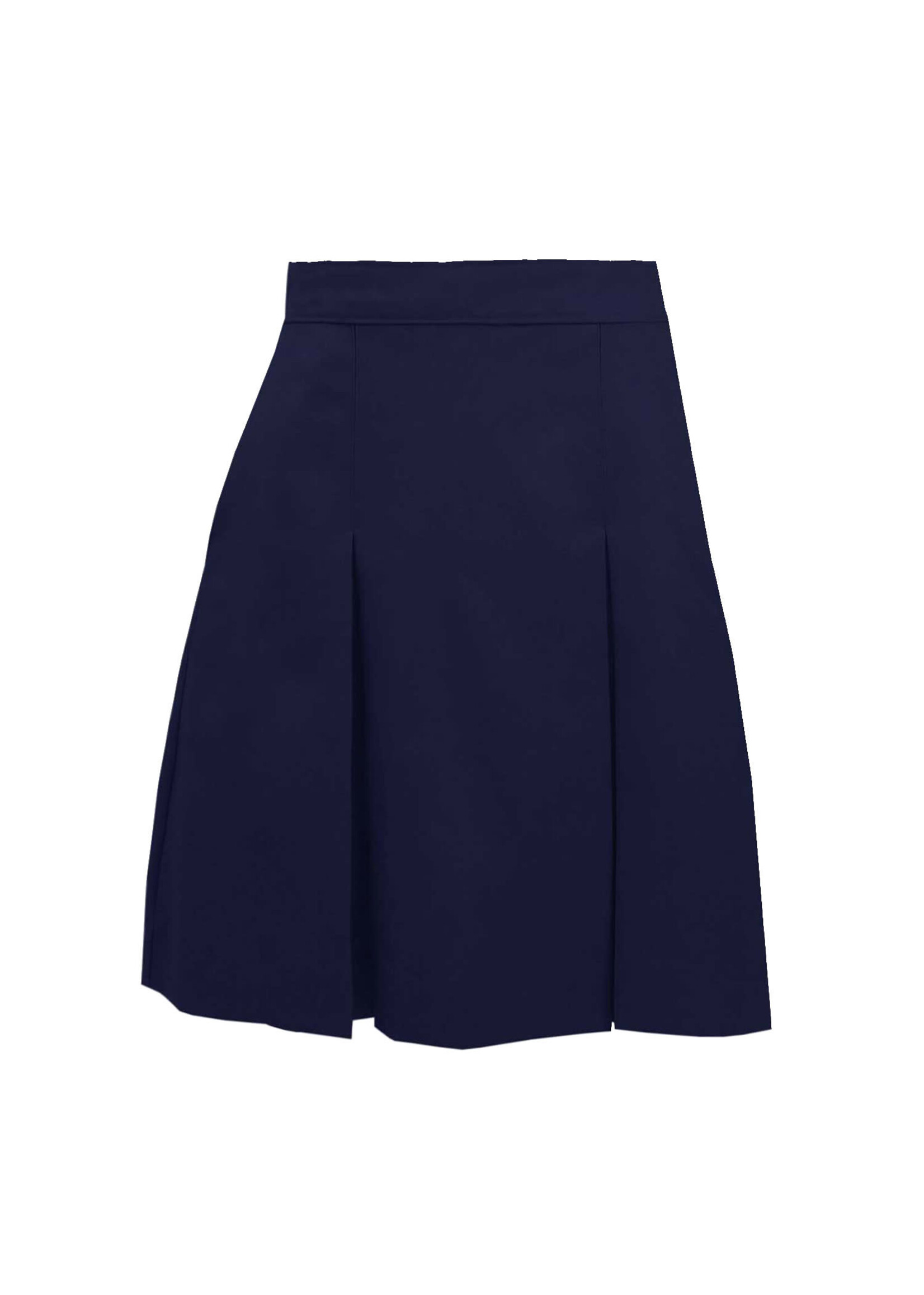 Navy 4 Pleat Solid Skirt