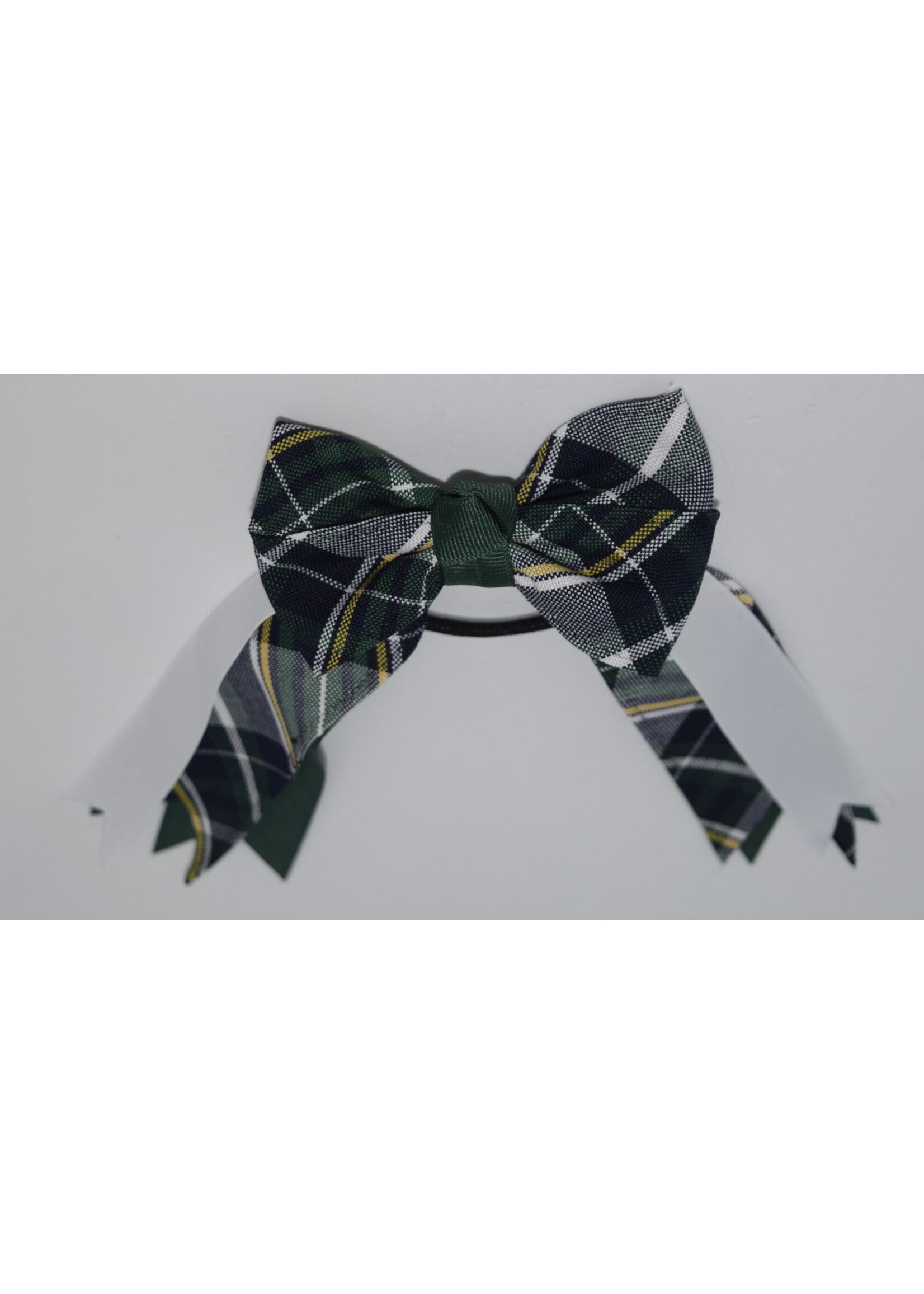 4 looped plaid bow w/plaid & grosgrain tails P1B FOR WHT