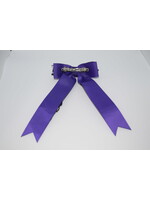 Large 2-layered plaid & grosgrain ribbon bow w/tails P2M PUR