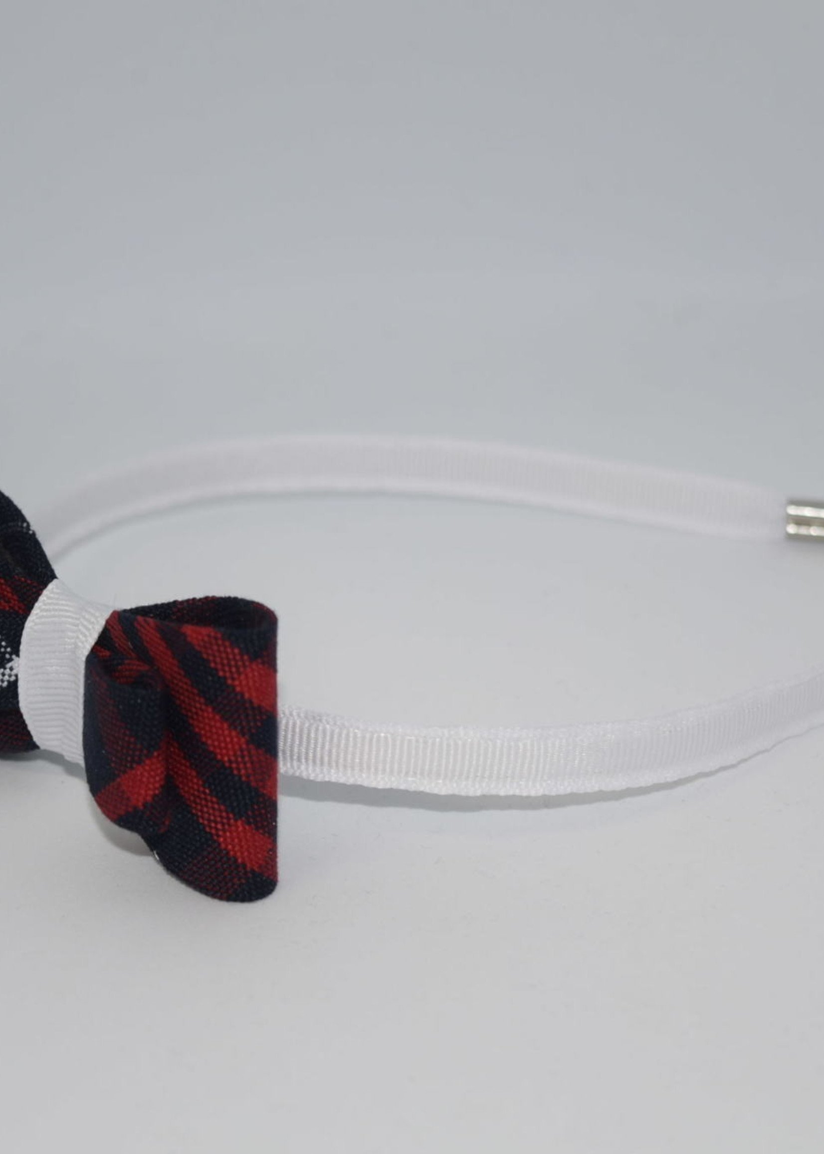 Double Tailored Ponytail Bow on Headband P36 RED