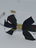 Mini Monarch Bow on covered Headband P83