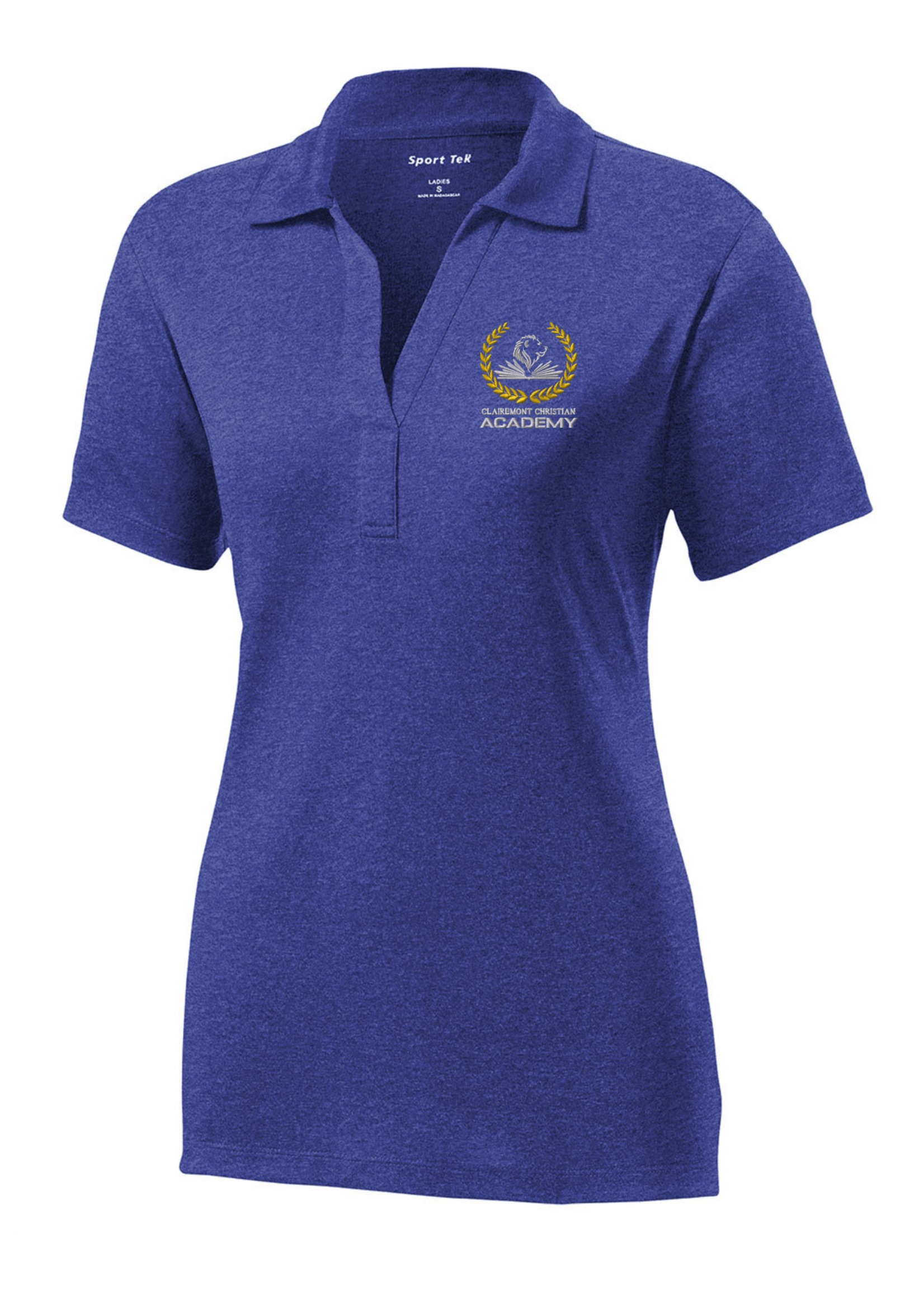 A+ Ladies Short Sleeve Performance Polo  Moisture-wicking, snag-resistant polo. Lightweight and breathable.  3.8-ounce, 100% polyester jersey Tag-free label Self-fabric collar Taped neck 3-button placket with dyed-to-match buttons Set-in, open hem sleeves Si