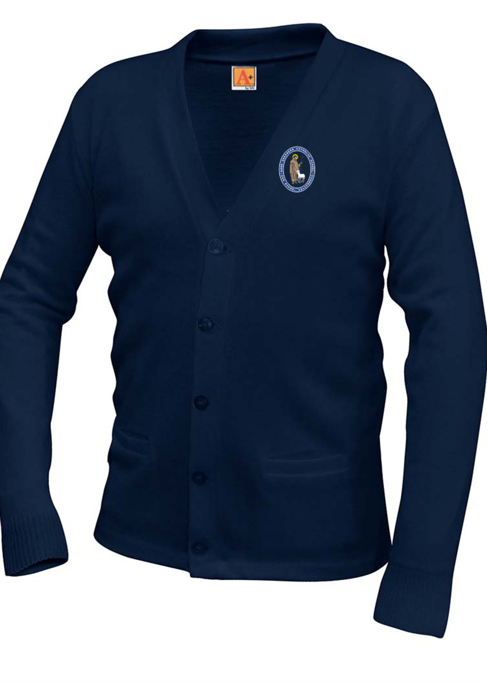 GSCS Navy V-neck cardigan sweater with pockets