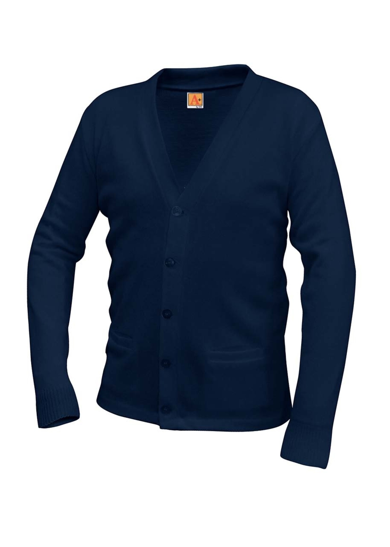 SPX Navy V-neck cardigan sweater with pockets