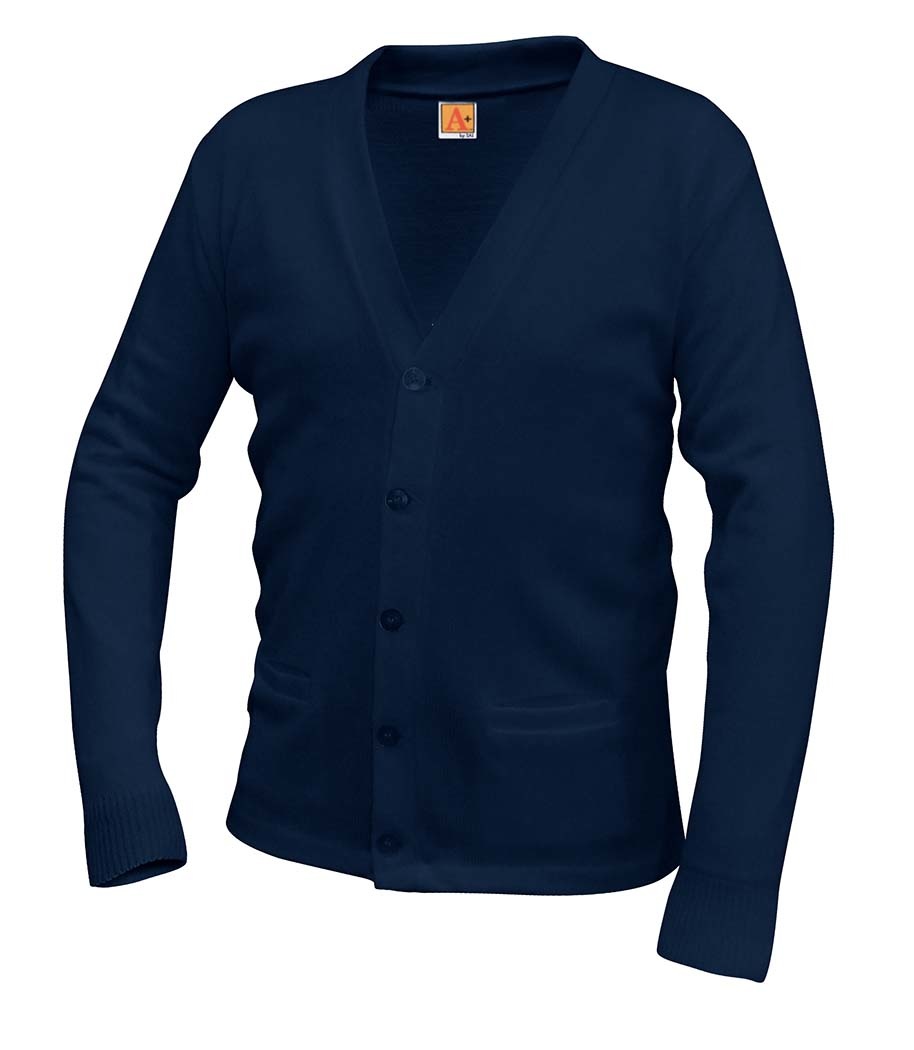 6300 Navy Cardigan Vneck with pocket The Uniform Store