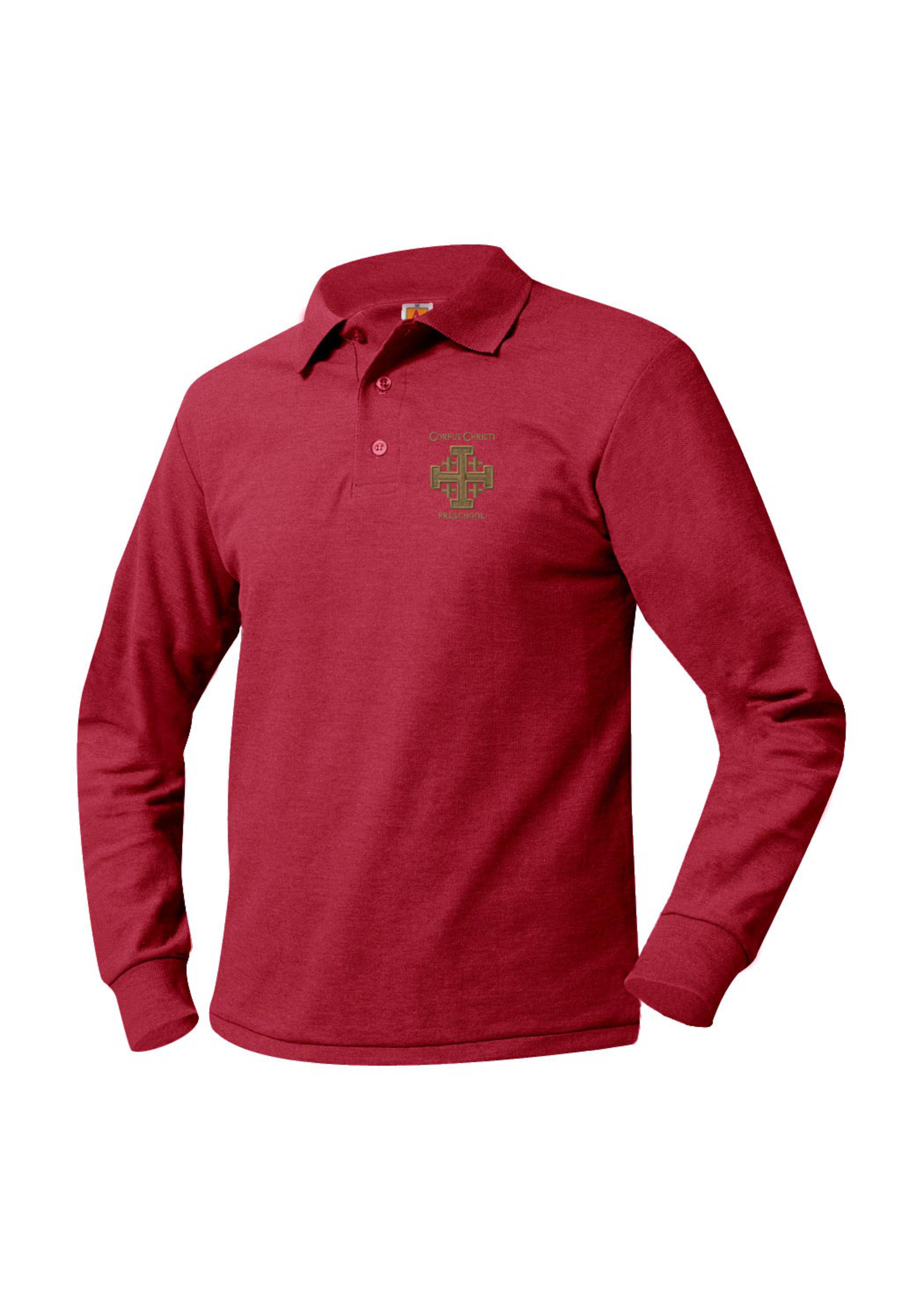 CCPS Red Long Sleeve Pique Polo