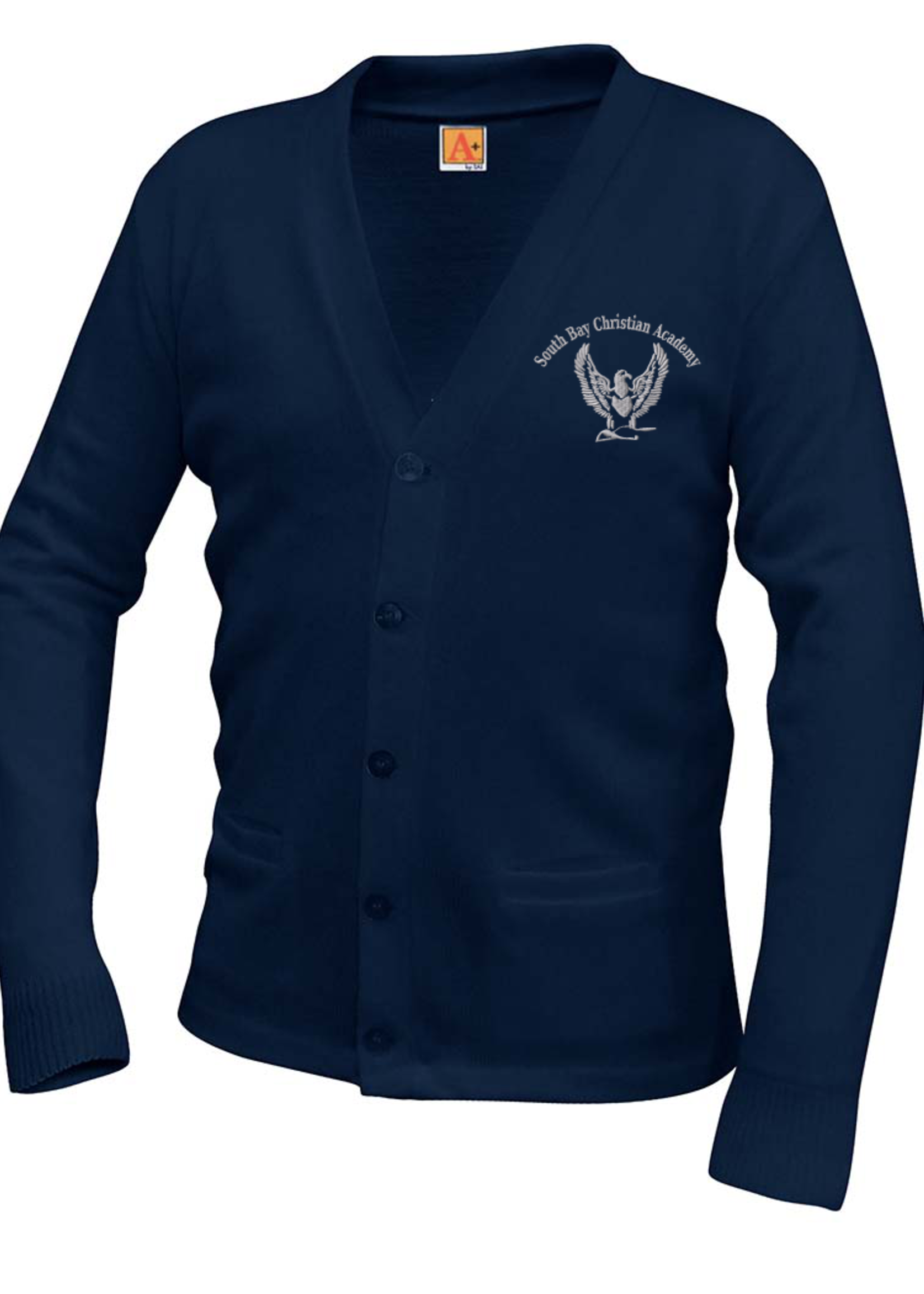 SBCA V-neck cardigan sweater with pockets