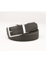 Flip buckle reversible leather belt