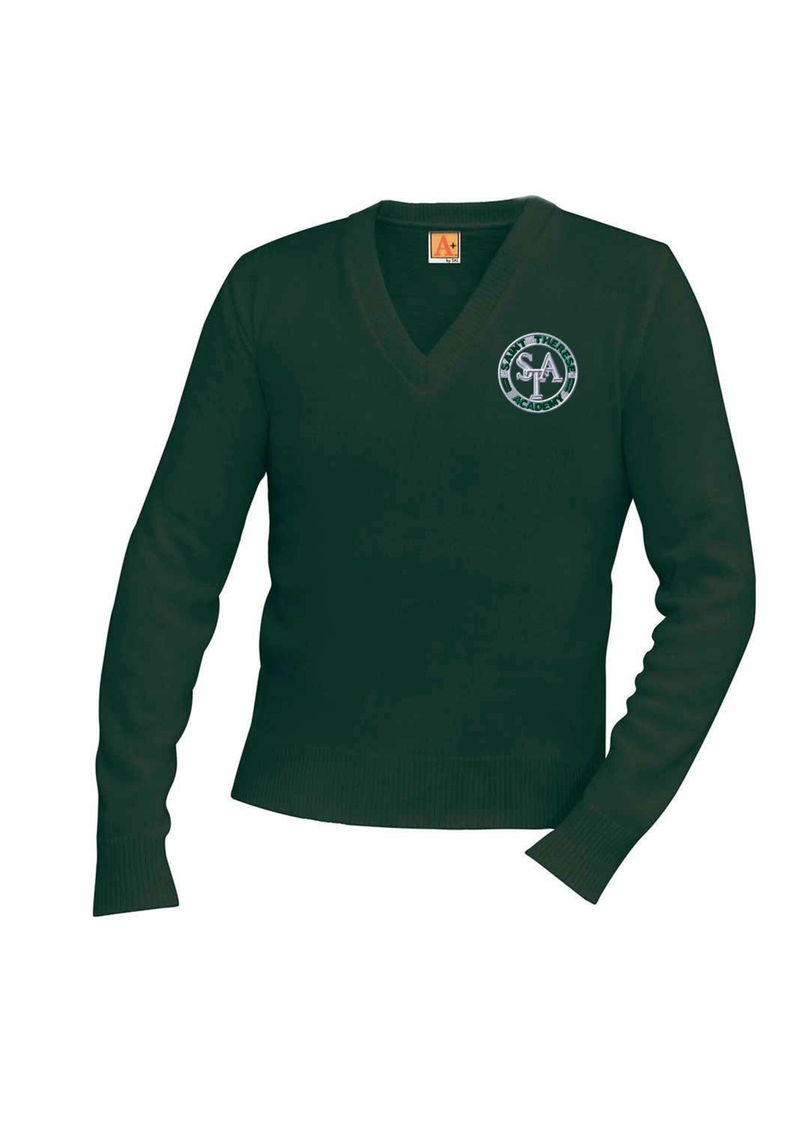 STA Green Pullover V-Neck Sweater