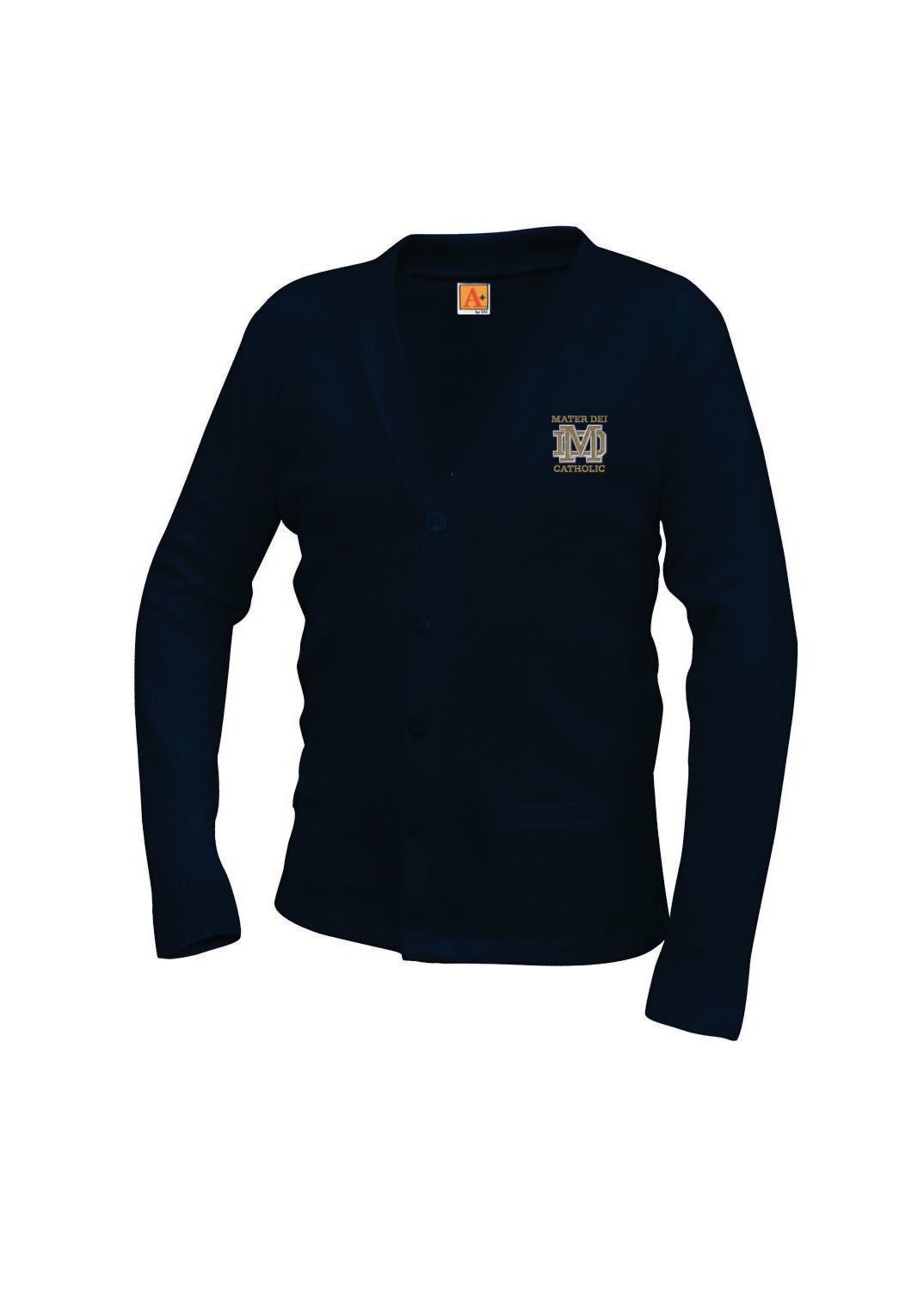MDC Navy V-neck cardigan sweater with pockets