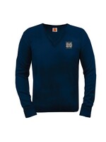 MDC Fine Gauge Navy V-Neck Pullover Sweater