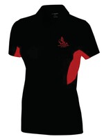 Ladies Ascent Performance Polo shirt - Black w/Red - MBA