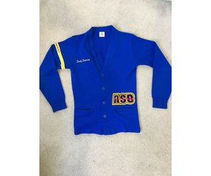 6300 FVHS Cardigan V-neck with ASB patch and sew, name RC 