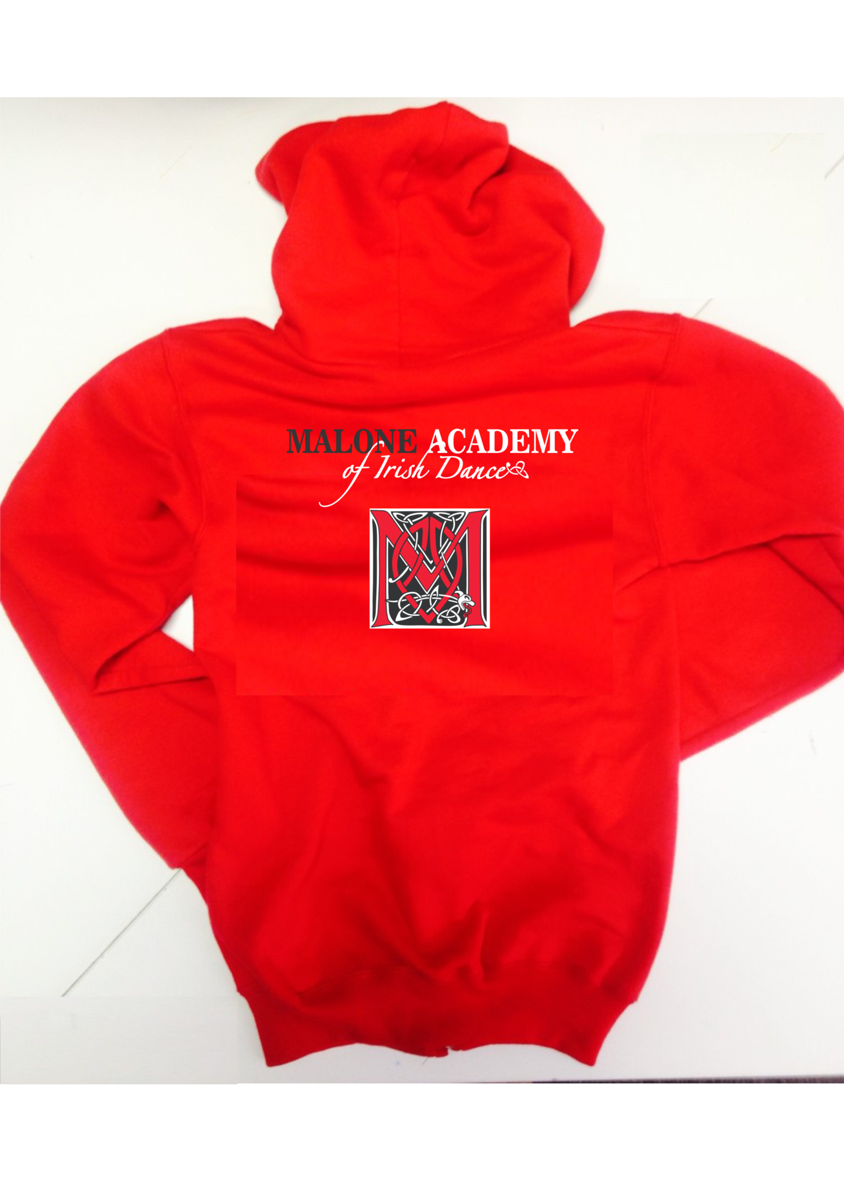 Malone Red Hooded Full Zip Sweatshirt