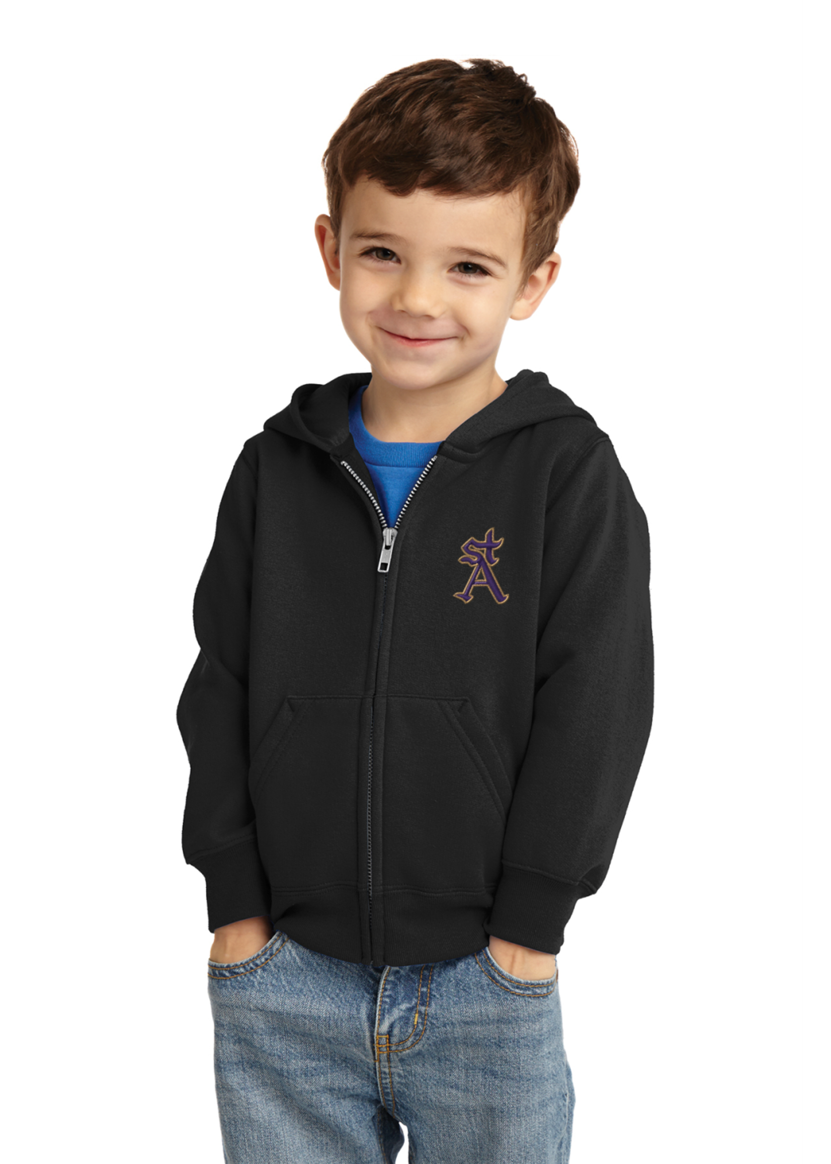 SAHS Toddler Black Fleece Full-Zip Hooded Sweatshirt