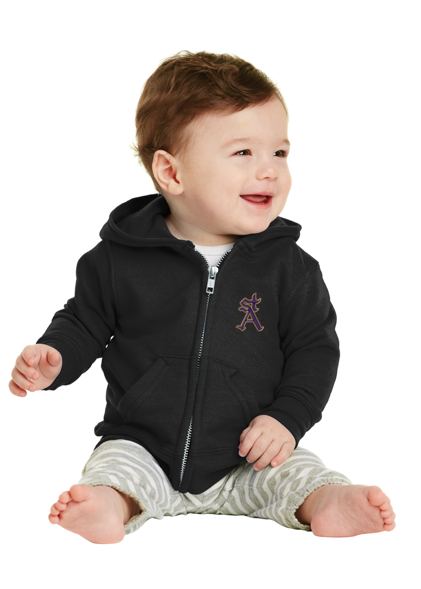 SAHS Infant Black Fleece Full-Zip Hooded Sweatshirt