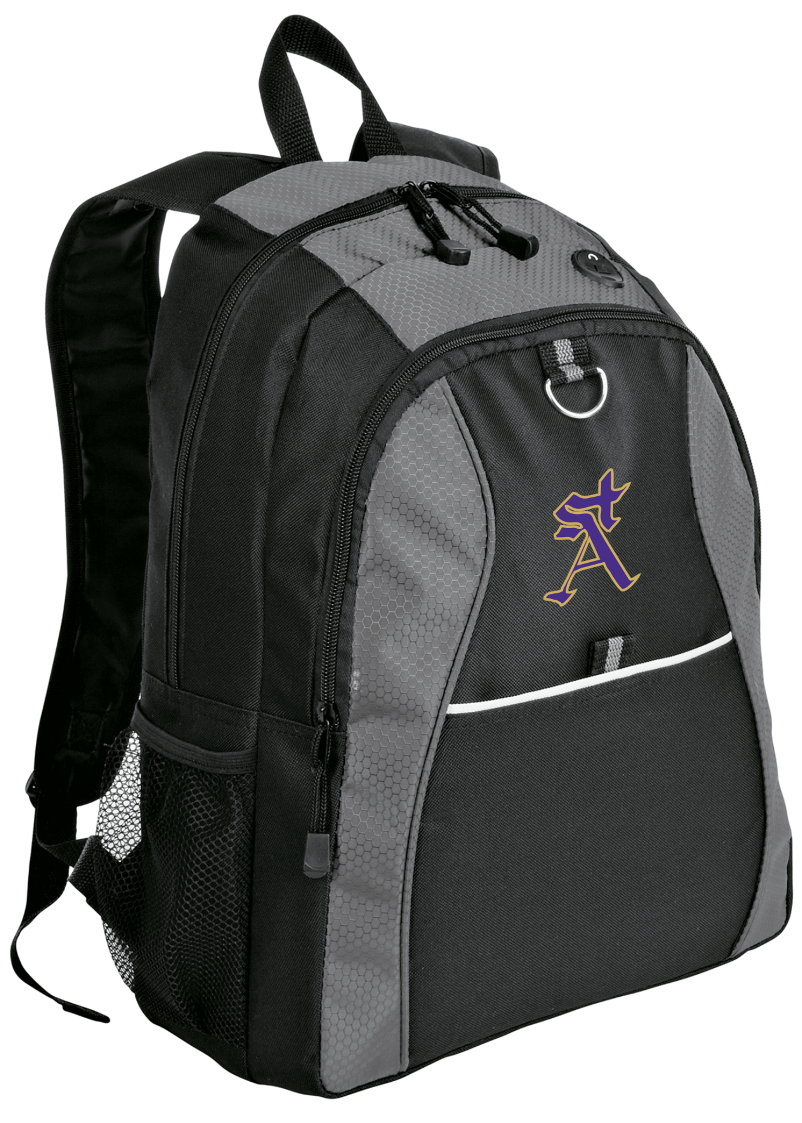 SAHS  Grey/Black Contrast Honeycomb Backpack