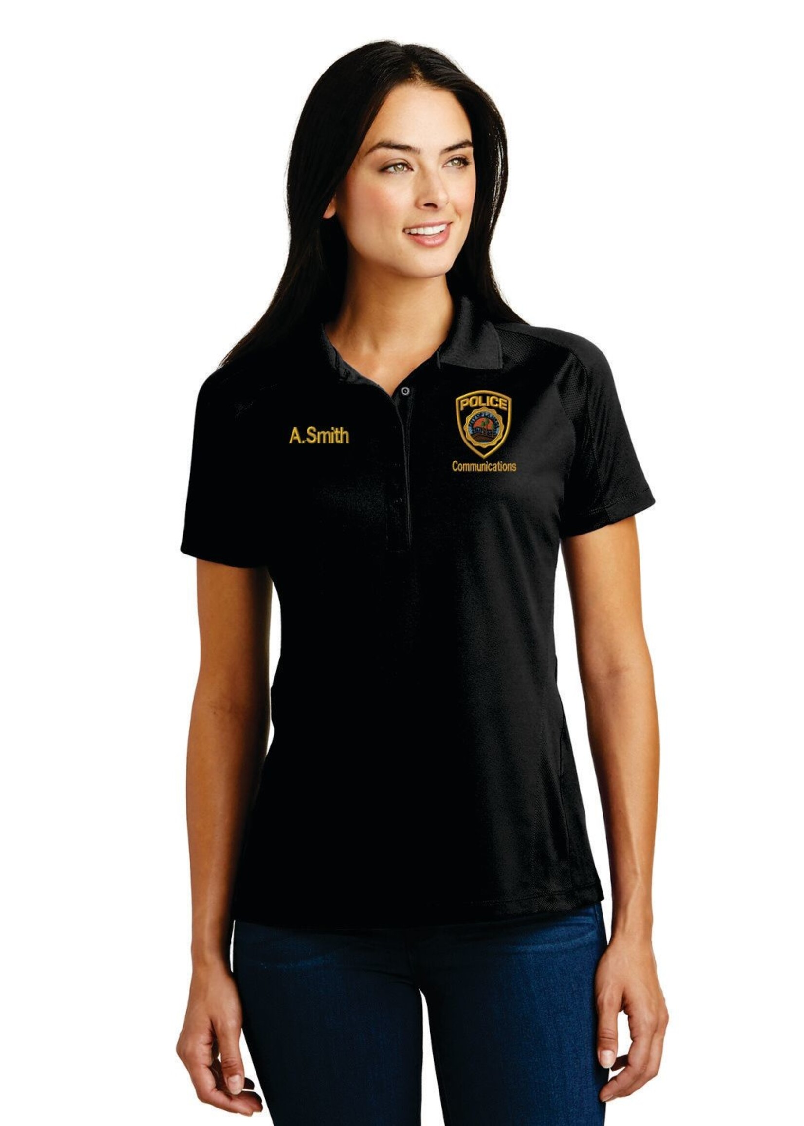 LMPD Ladies Black Dri-Mesh® Pro Polo