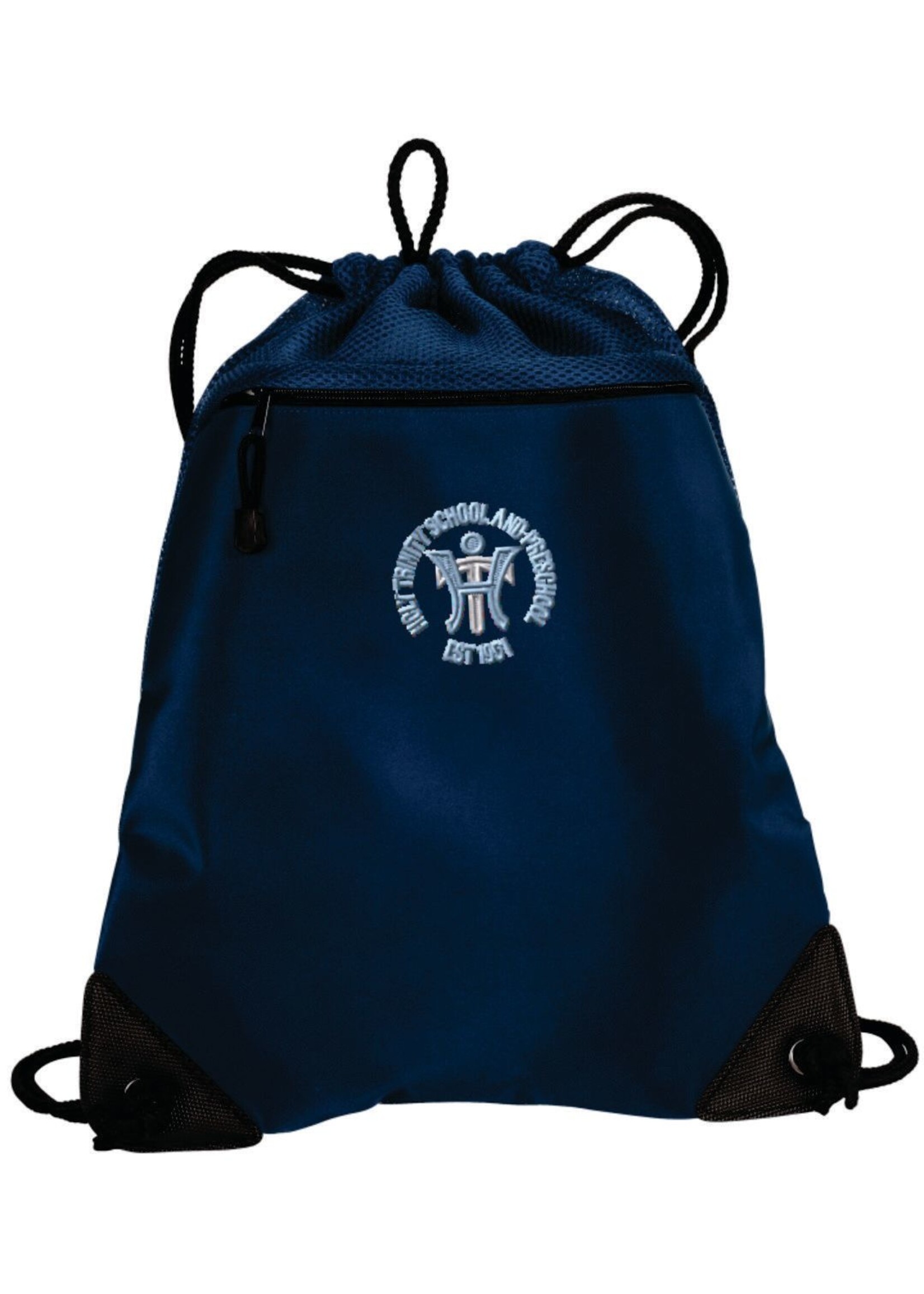 HTS Navy Cinch Pack with Mesh Trim