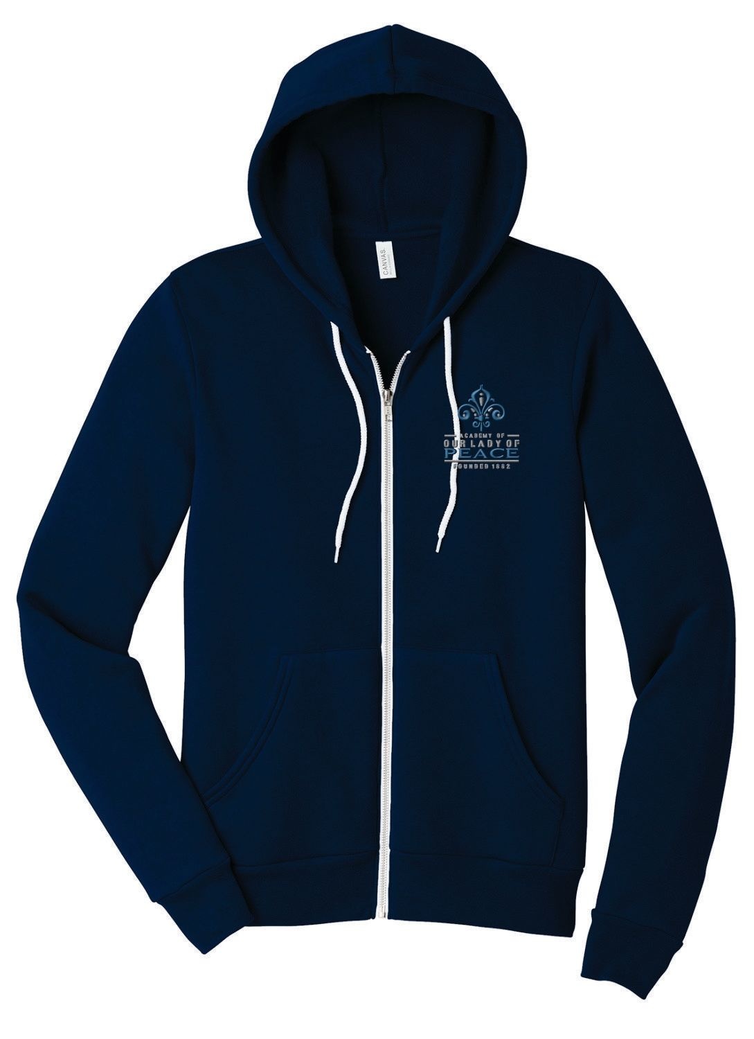 BC3739 OLP Sponge Fleece Full-Zip Hoodie Navy - The Uniform Store