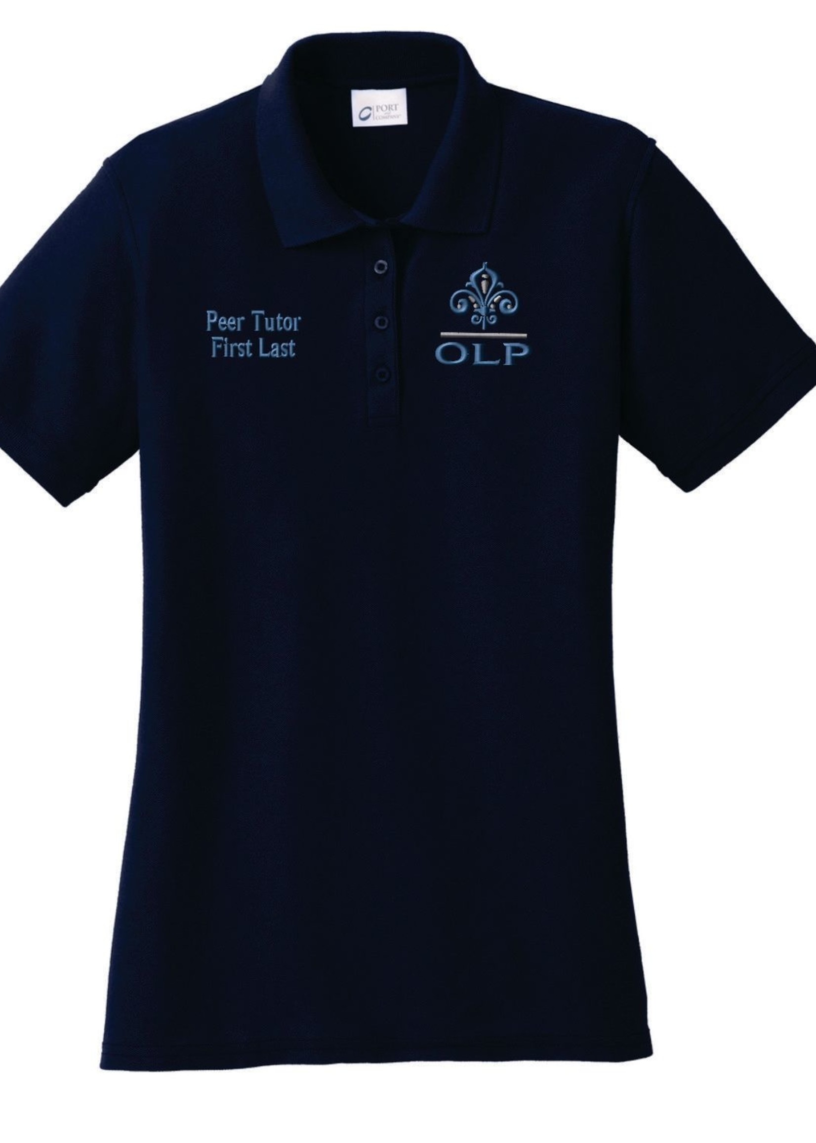 OLP Peer Tutor Ladies Navy Core Pique Polo