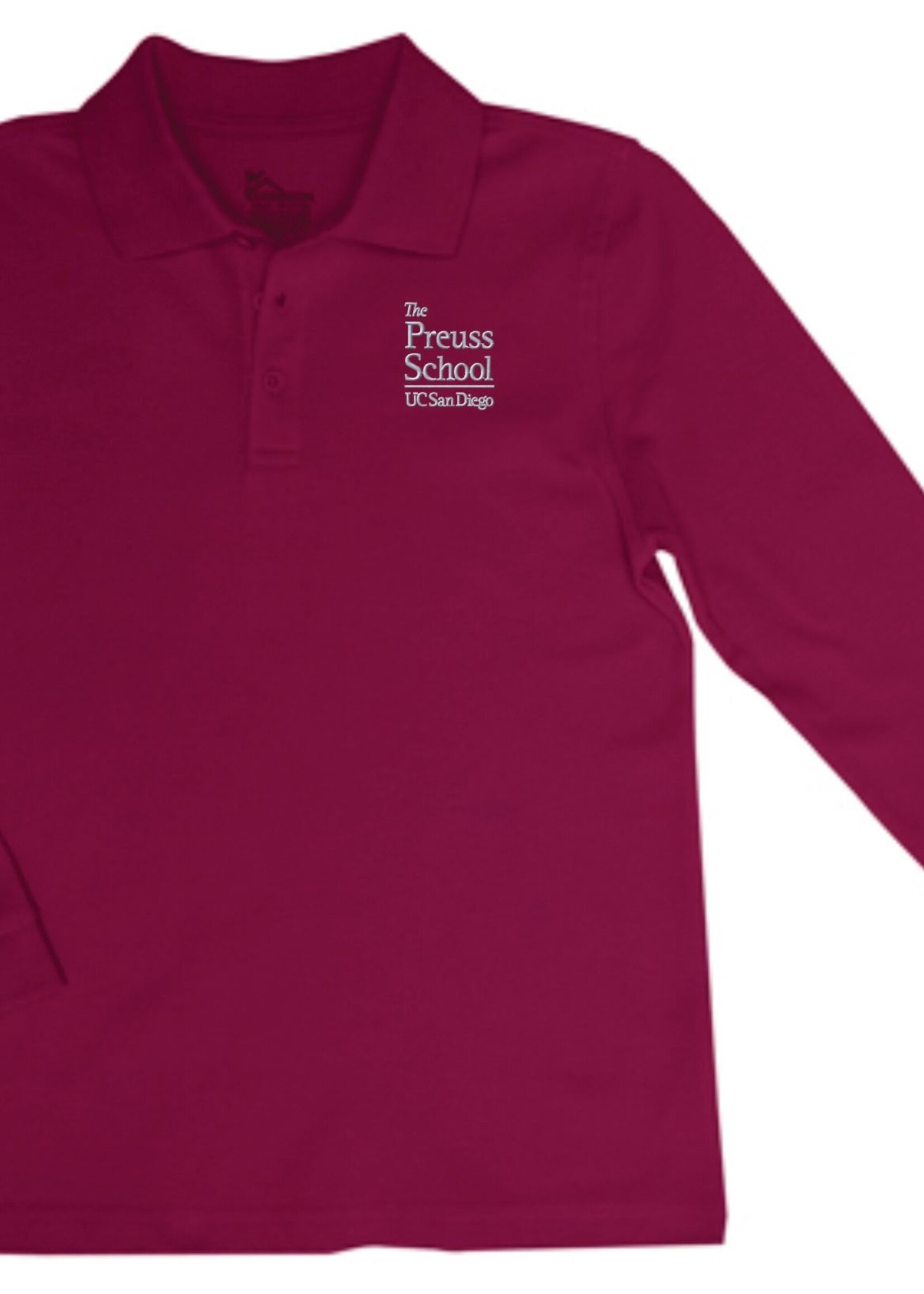 Printed School Uniform Unisex Long Sleeve Pique Polo