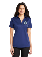 HTS Ladies Navy Staff Silk Touch Performance Polo with name