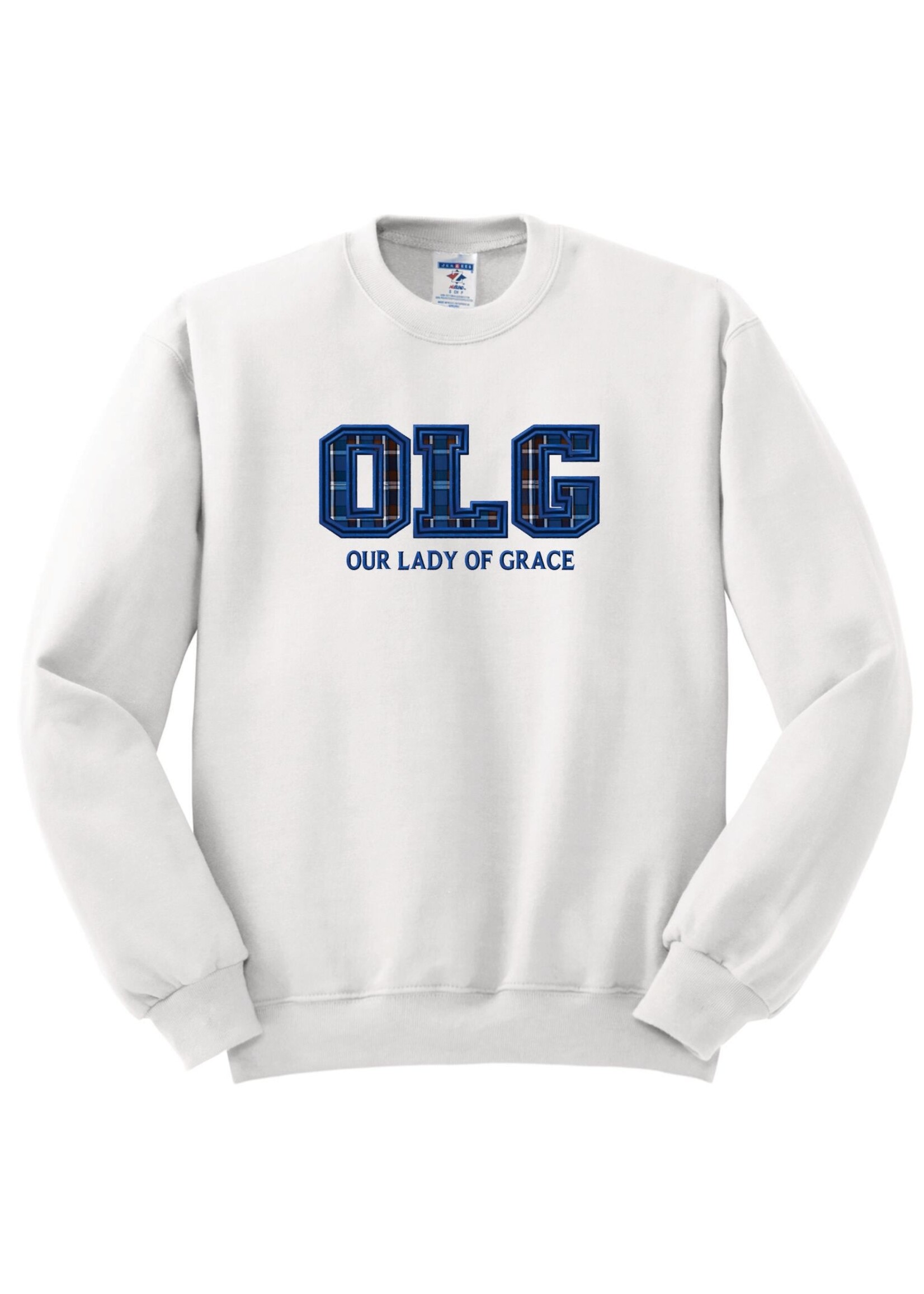 OLG Fleece Crewneck Sweatshirt w/ Plaid Applique