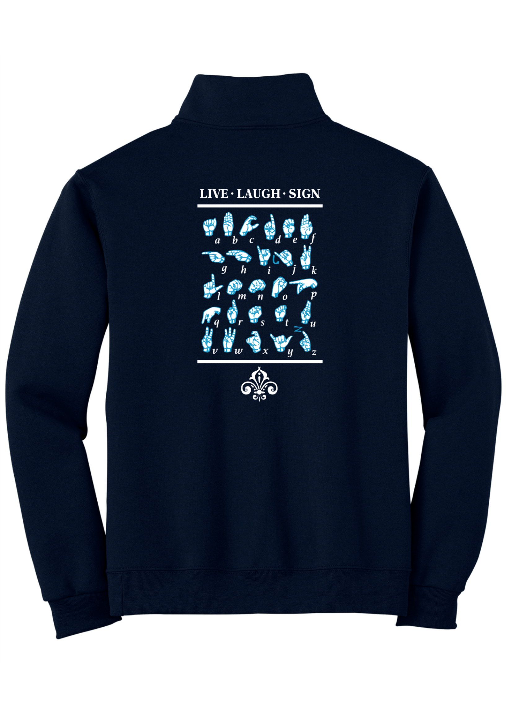 OLP 1/4-Zip Navy Sweatshirt with Cadet Collar ASL Club
