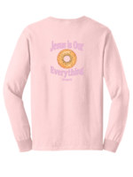 OLP Lt Pink Club Crewneck Long Sleeve Tee Bibles & Bagels Club