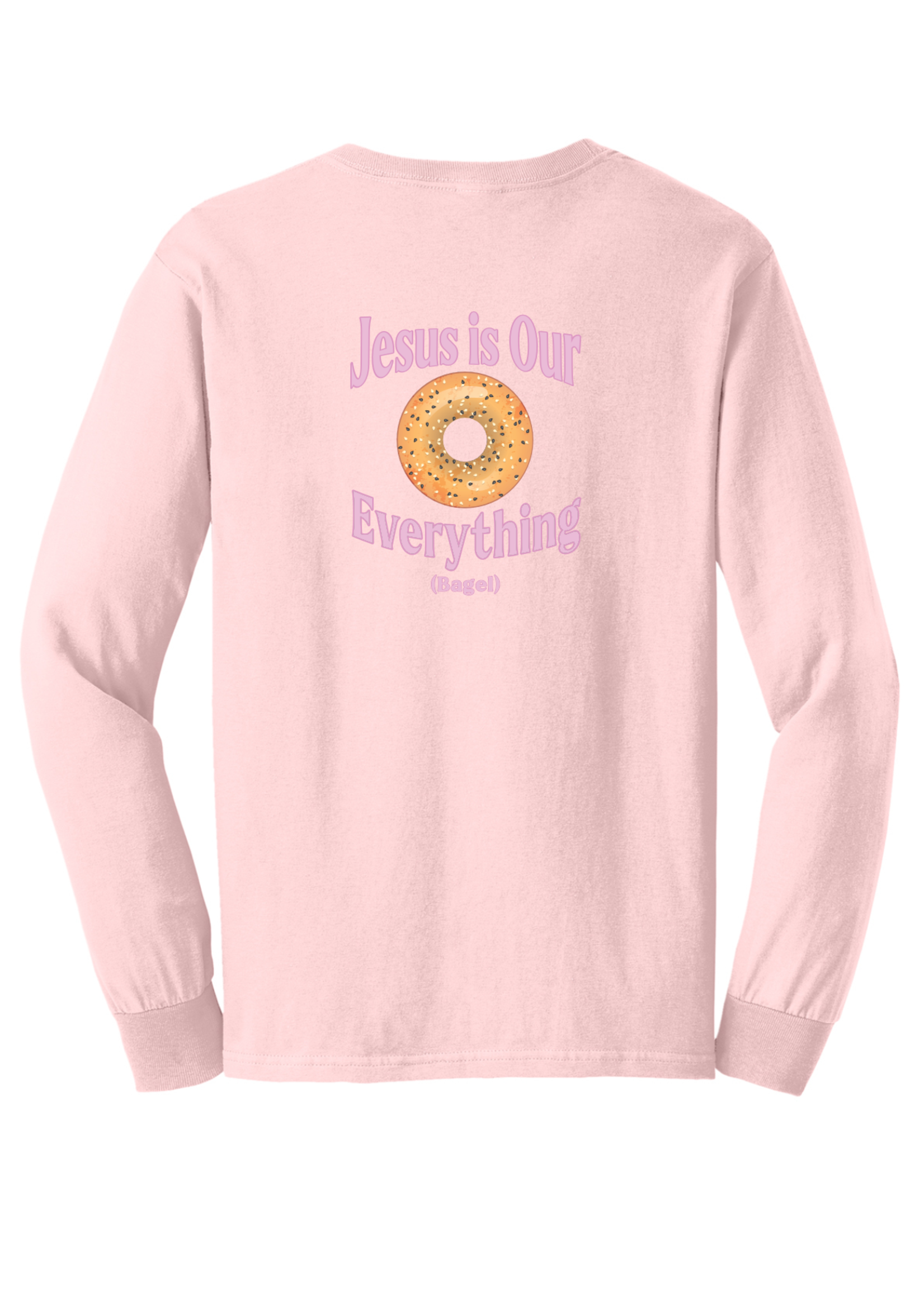 OLP Lt Pink Club Crewneck Long Sleeve Tee Bibles & Bagels Club