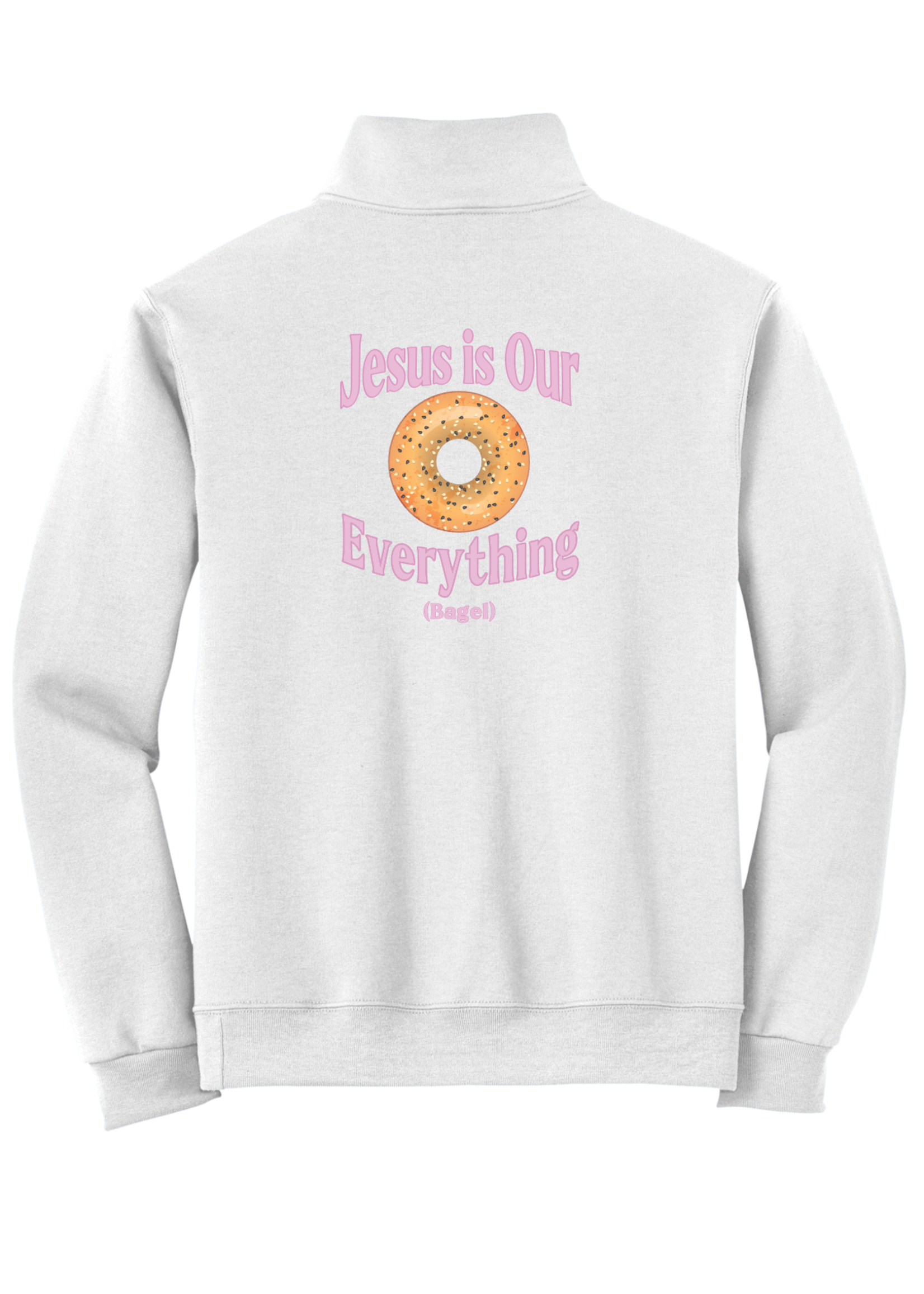 OLP White 1/4-Zip Sweatshirt with Cadet Collar Bagels & Bibles Club