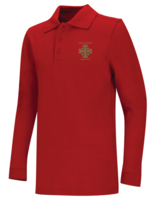 CCPS Red Value Long Sleeve Pique Polo