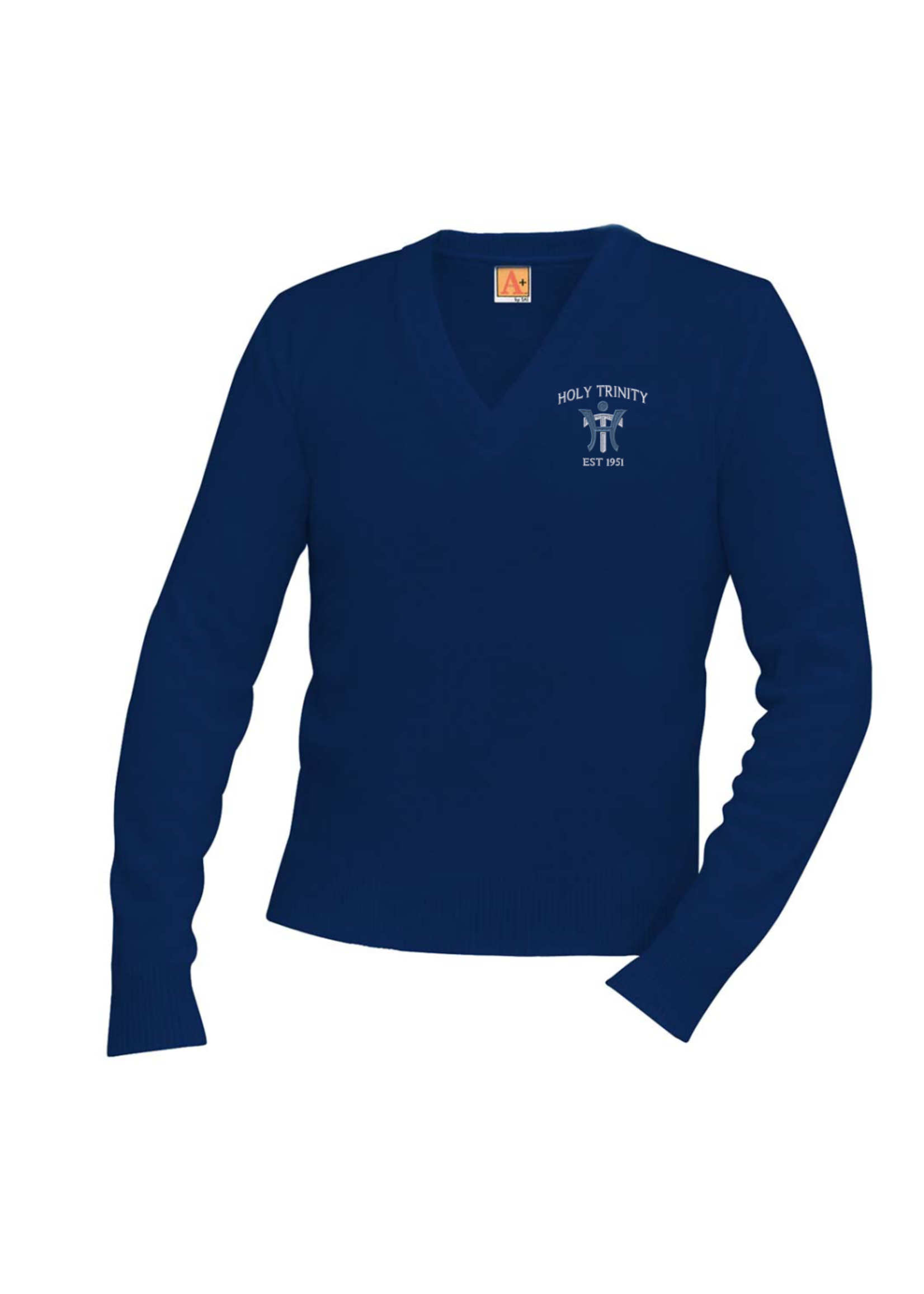 HTS Navy Pullover V-Neck Sweater