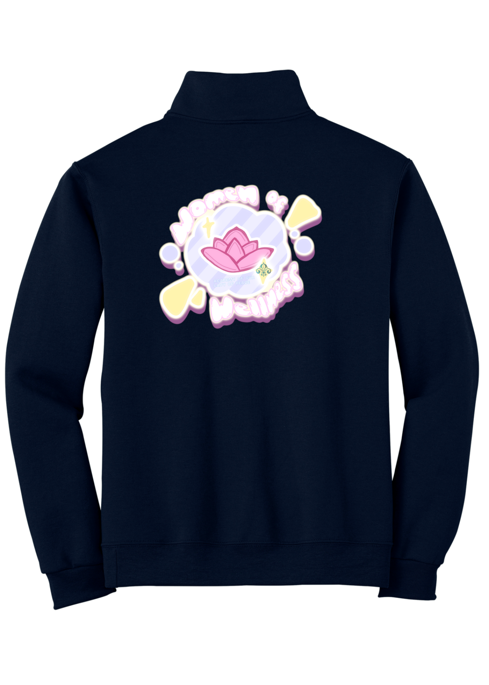 OLP WOW Club Navy 1/4-Zip Sweatshirt with Cadet Collar