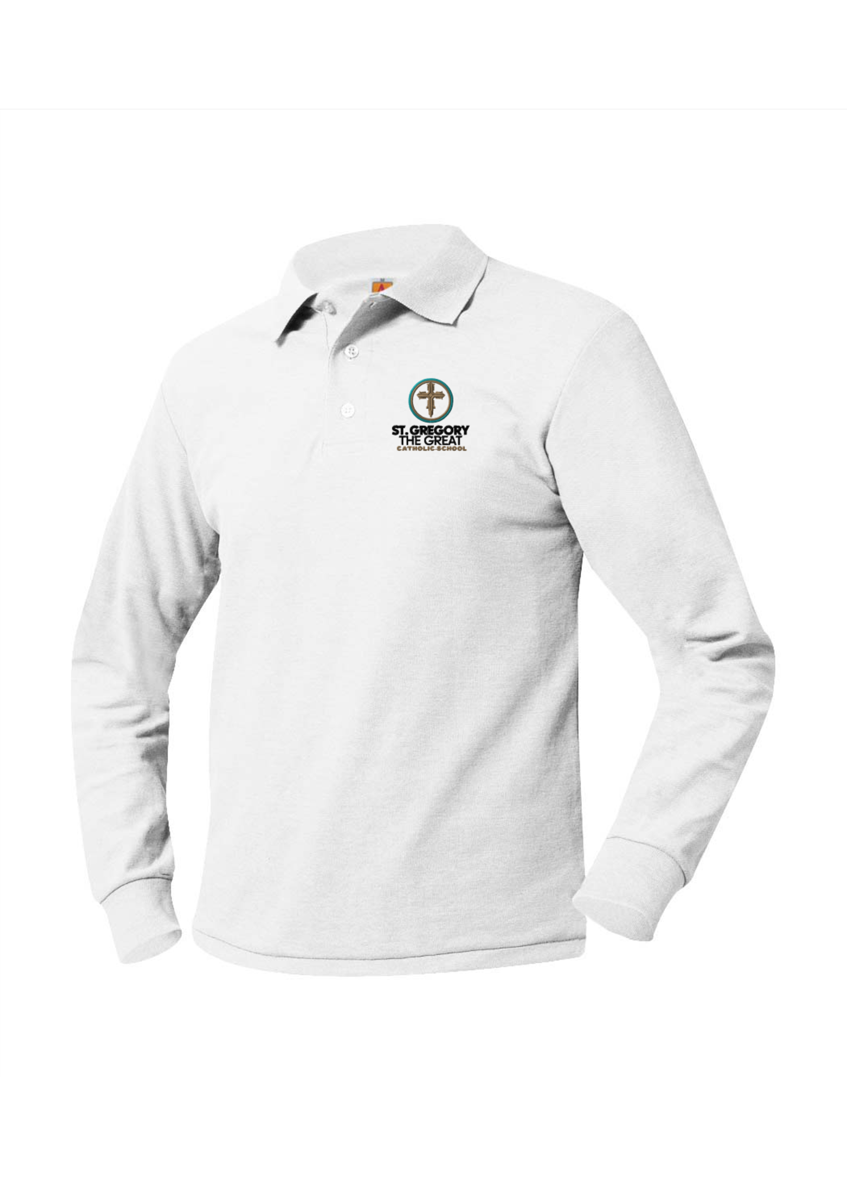 STGGCS White Pique Long Sleeve Polo