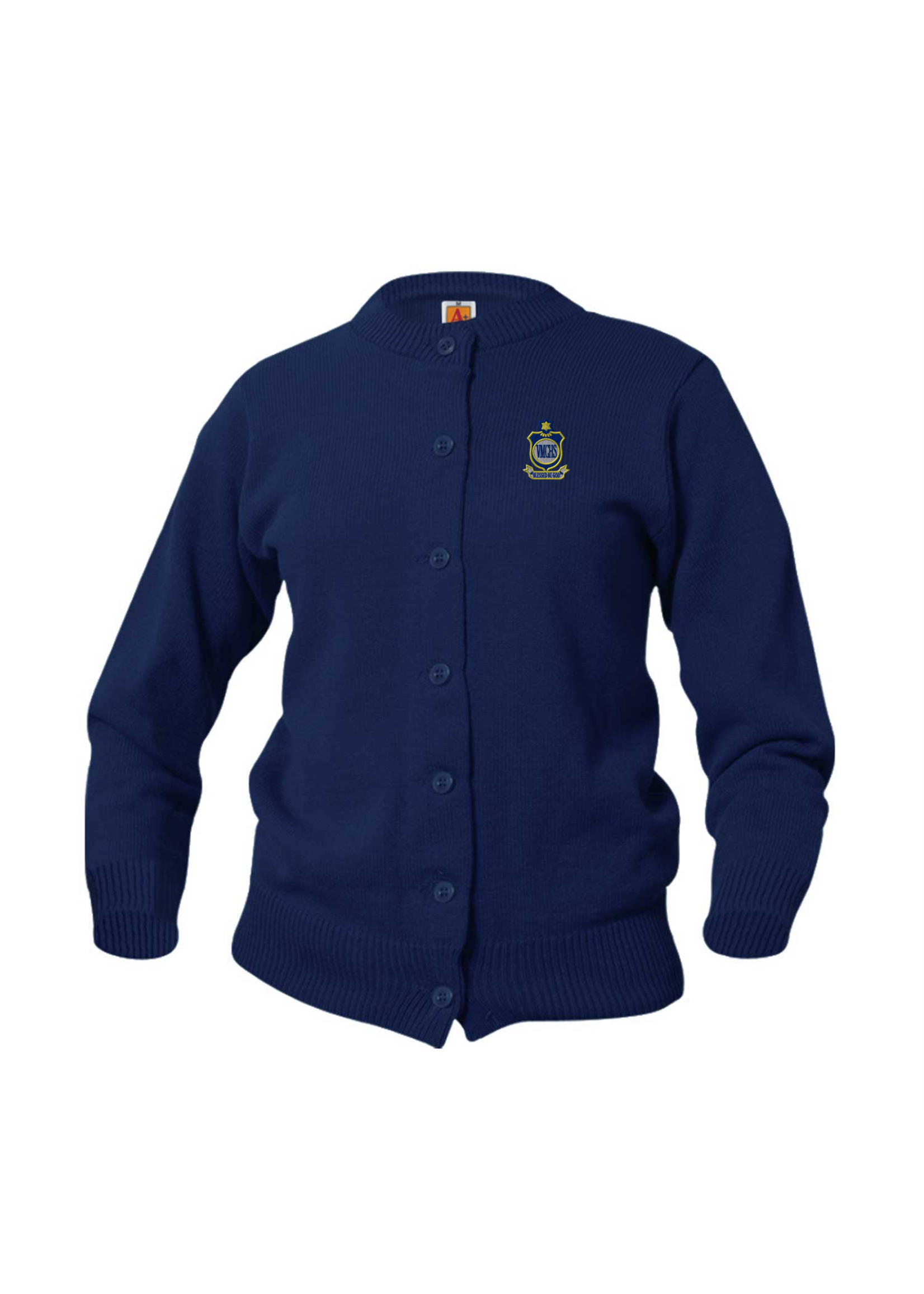 VMCHS Girls Navy Cardigan Crew-neck with no  pocket