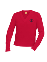 OLS Red Pullover V-Neck Sweater - Grade 6-8 only