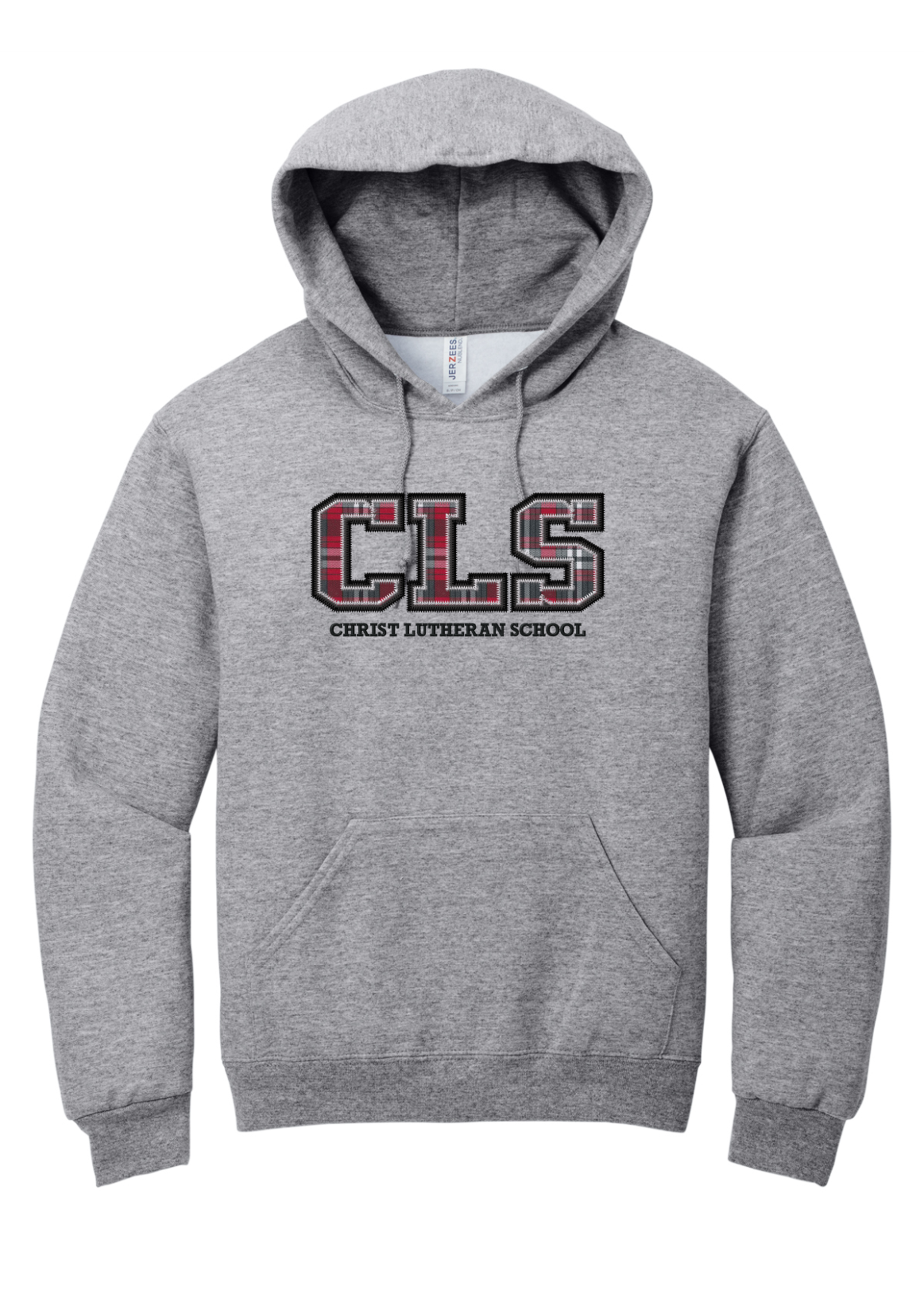 CLS Athletic Heather Pullover Sweatshirt w plaid applique