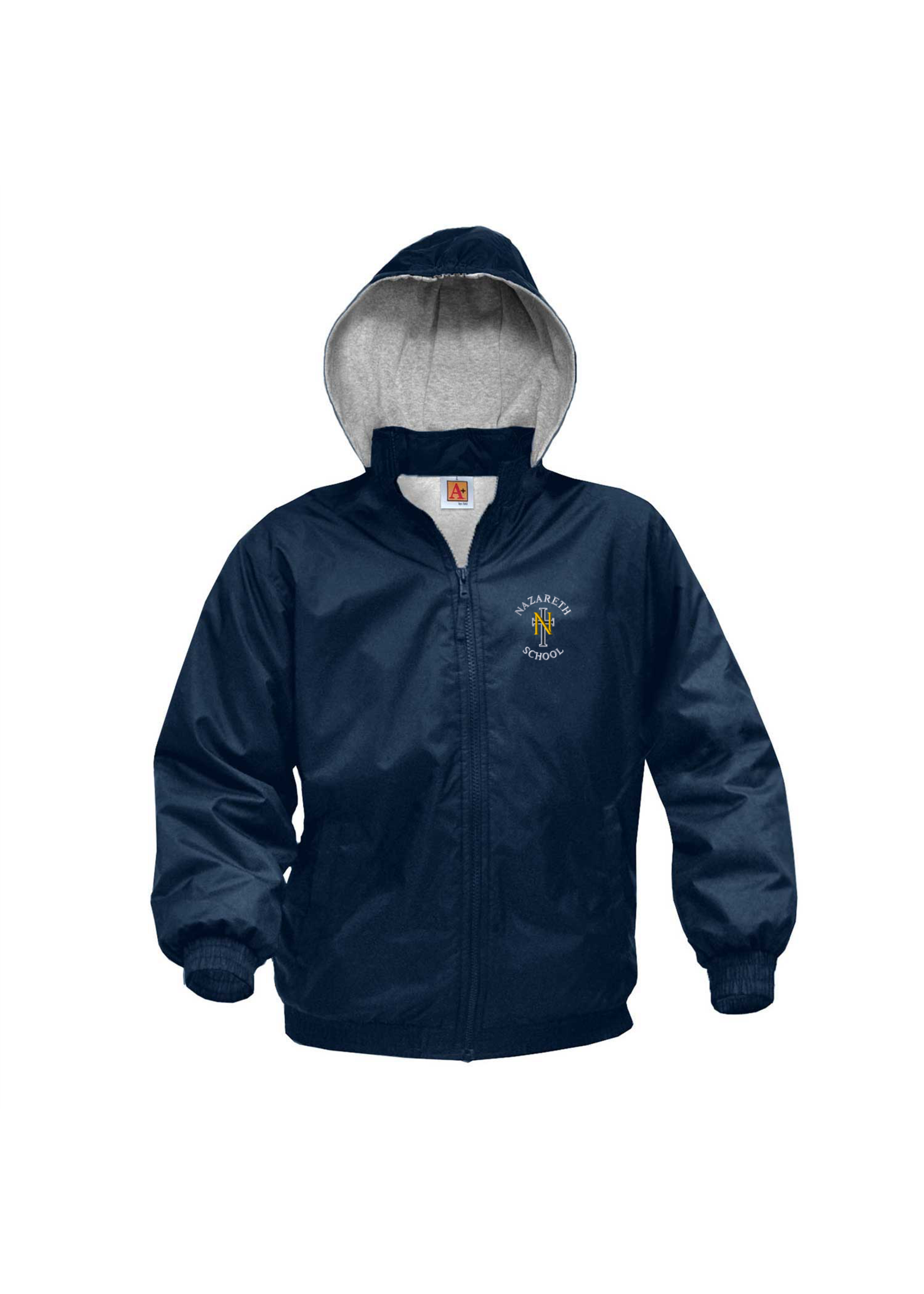 NAZ Navy Nylon Water Repellent Full Zip Jacket