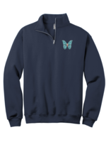 OLP Morgan's Message Club Navy 1/4-Zip Sweatshirt with Cadet Collar